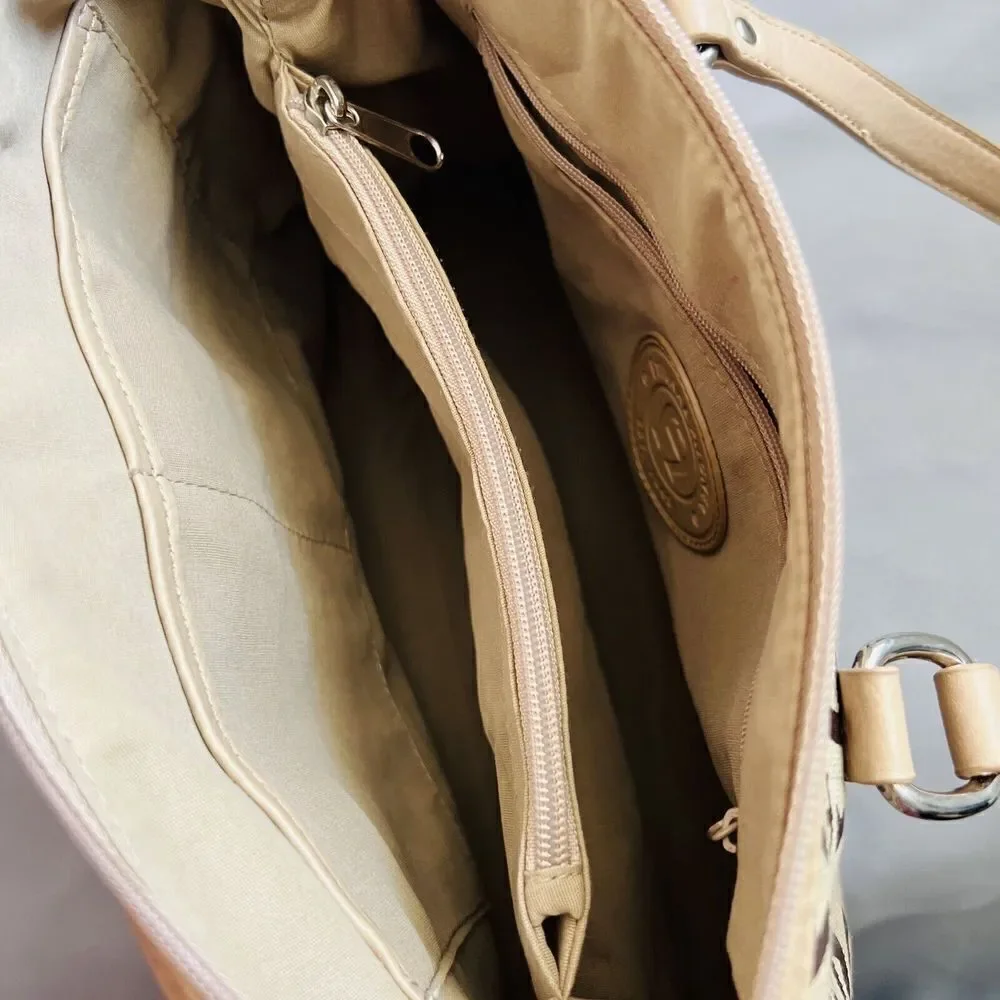 Vintage Etienne Aigner Logo Collection Tan Brown Handbag Shoulder Bag Purse